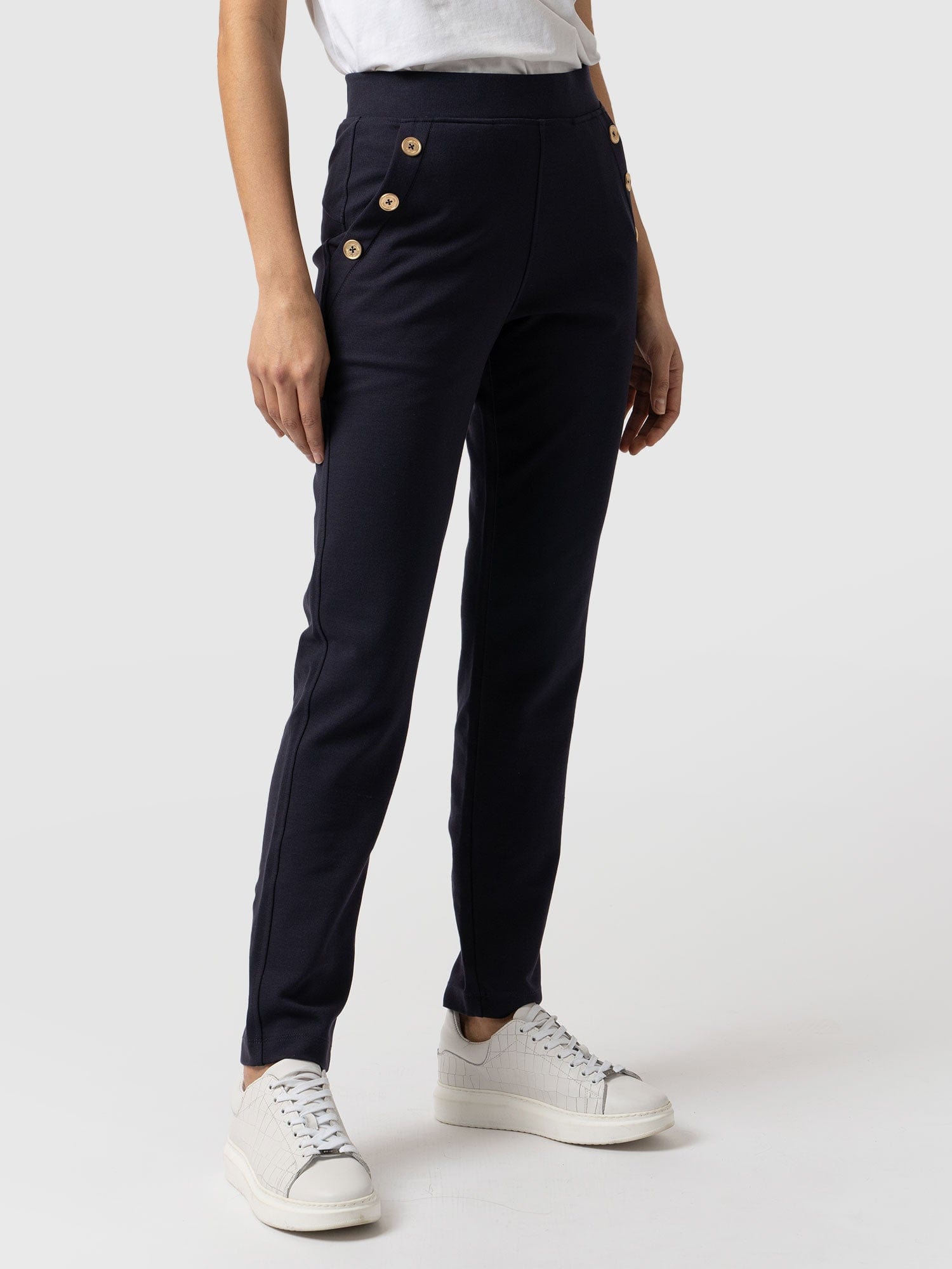 Finsbury Button Pant Navy - Women's Pants | Saint + Sofia® USA
